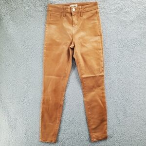 L'AGENCE Jeans Margot High Rise Skinny in Hazelnut Coated Womens 24